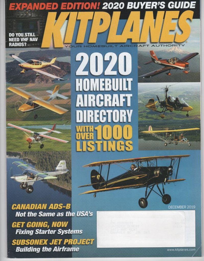 KITPLANES, Magazine, Cover Page, 2019 December.jpeg